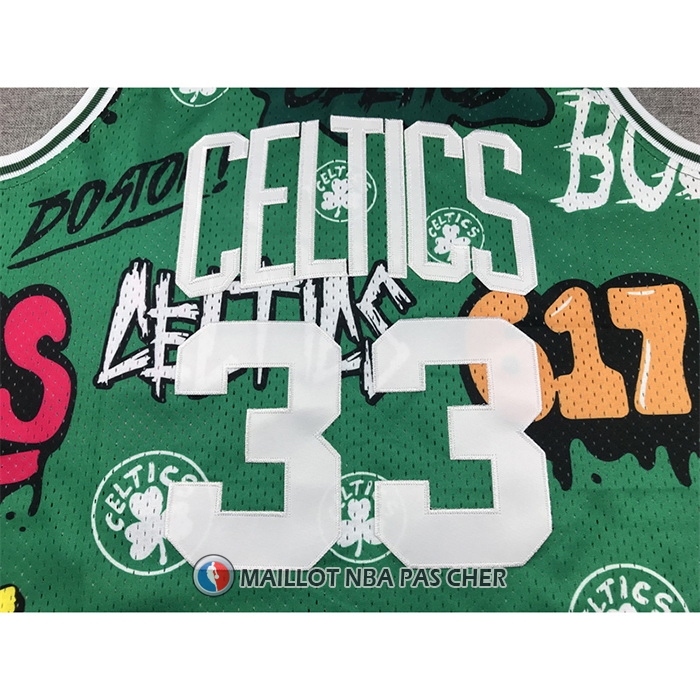 Maillot Boston Celtics Larry Bird Slap Sticker Mitchell & Ness 1985-86 Vert